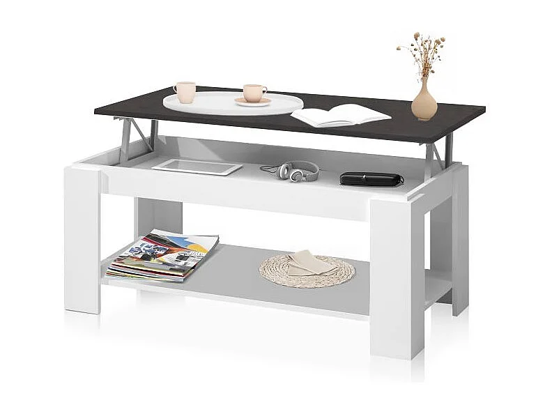 Mesa de centro elevable Lya Blanco Artik (Blanco Mate) - Óxido