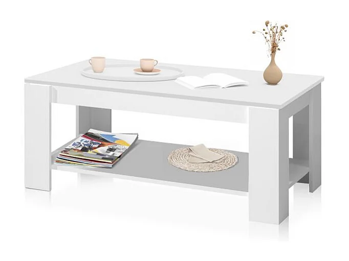 Mesa de centro elevable Lya Blanco Artik (Blanco Mate)