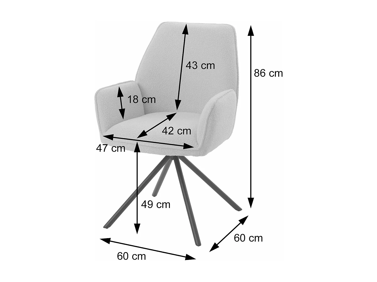 Esszimmerstuhl MCW-G67, Creme