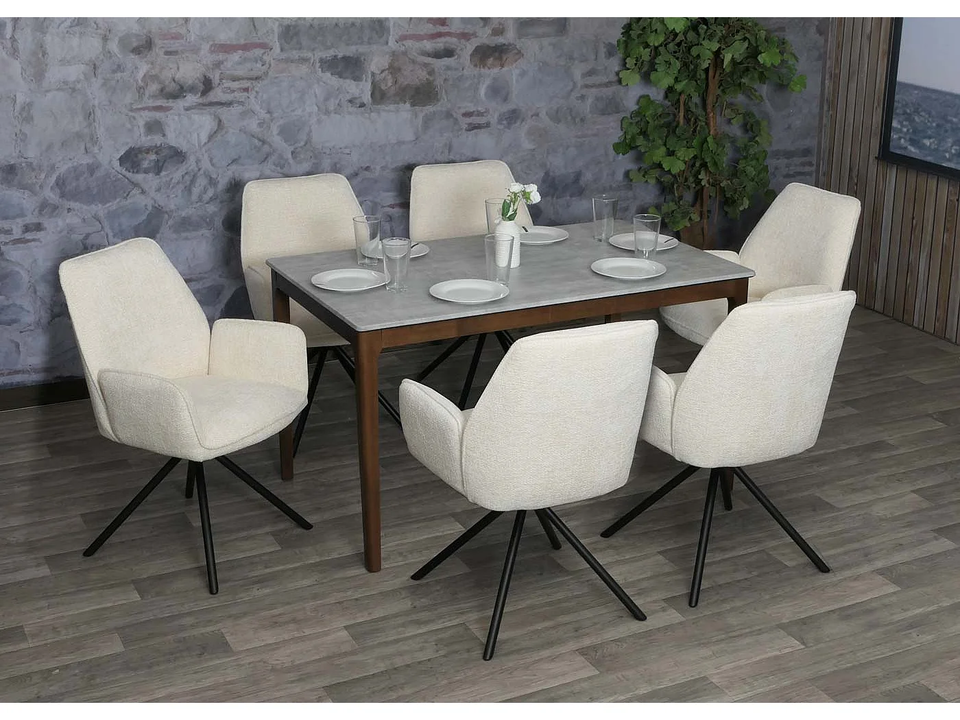 Esszimmerstuhl MCW-G67, Creme