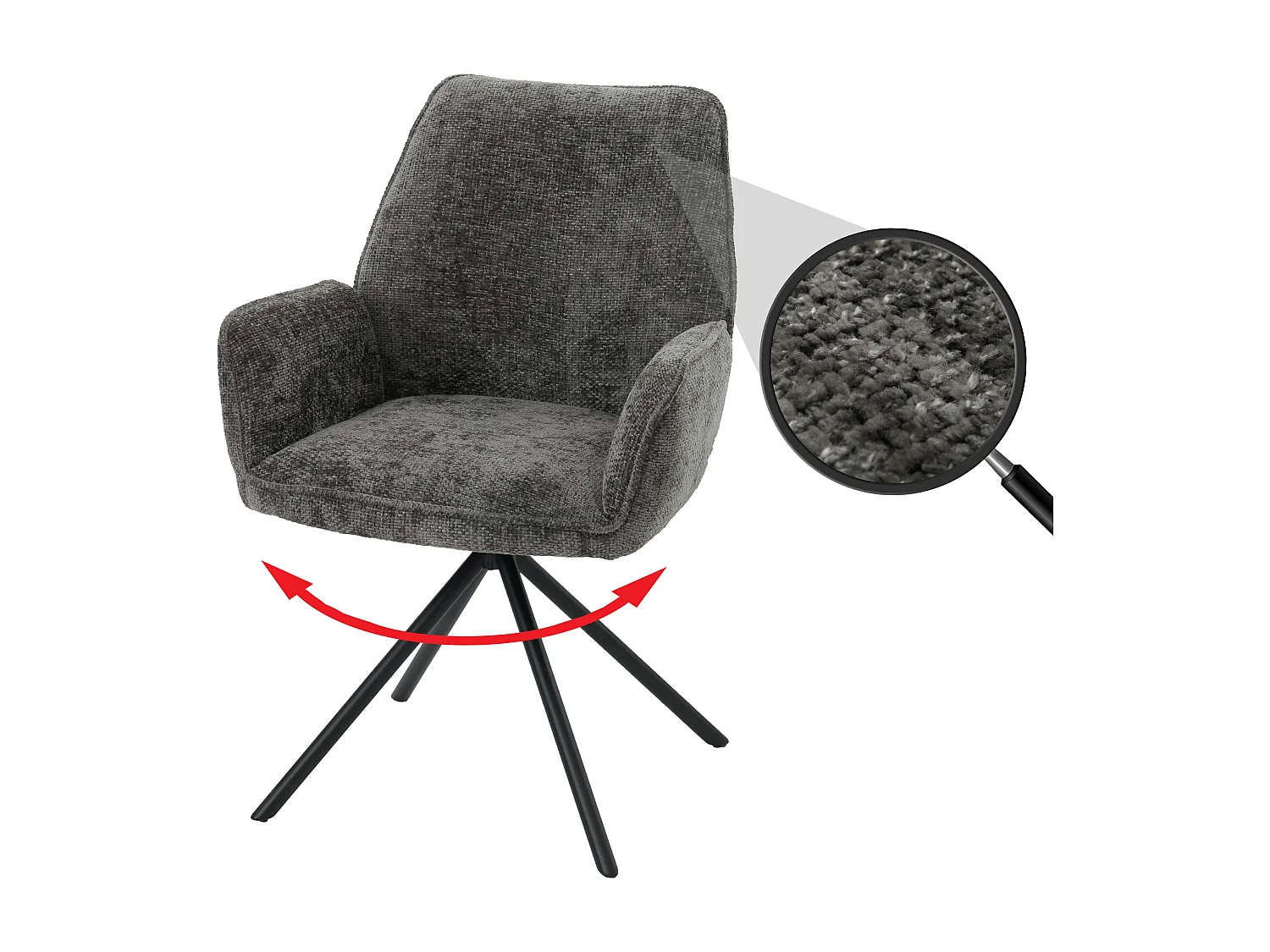 Chaise de salle à manger MCW-G67,  gris foncé