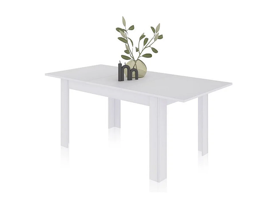 Mesa de comedor extensible Danna 140 Blanco Artik (Blanco Mate)