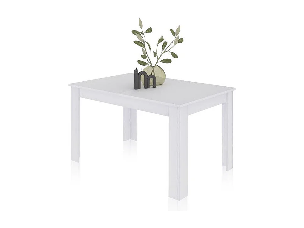 Mesa de comedor extensible Danna 140 Blanco Artik (Blanco Mate)