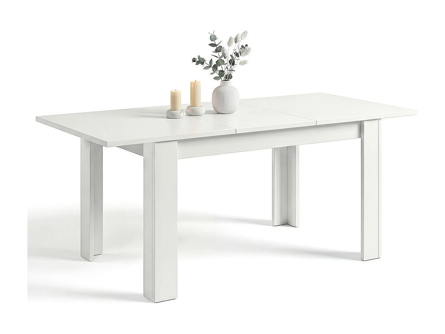 Mesa de jantar extensível 140-190x90 cm Sira Artik White (Branco mate)