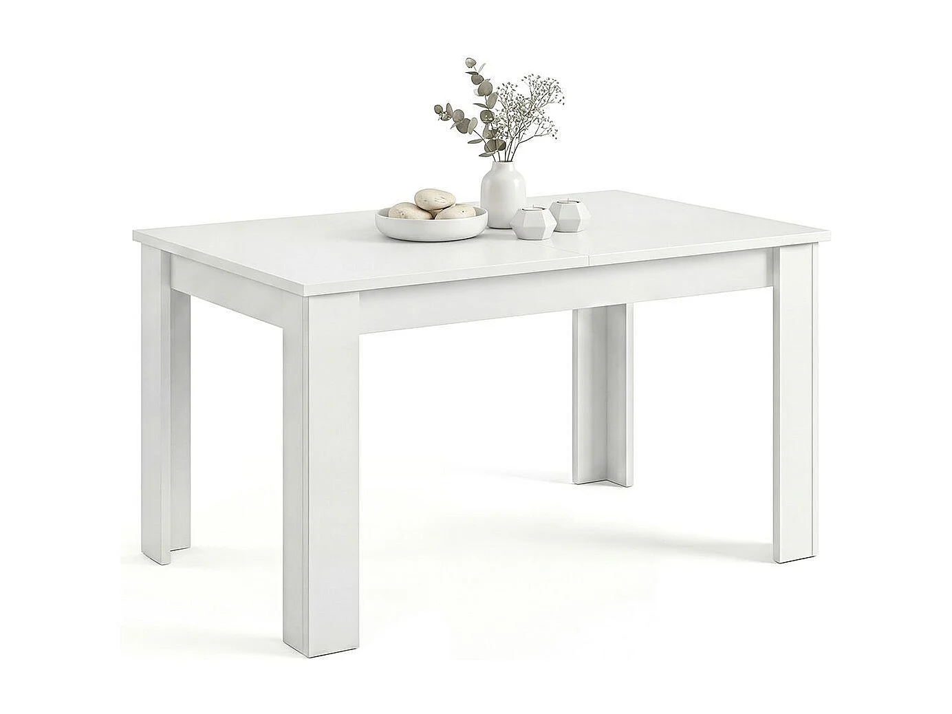Mesa de jantar extensível 140-190x90 cm Sira Artik White (Branco mate)