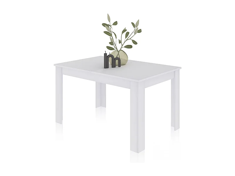 Mesa de comedor extensible Danna 140 Blanco Artik (Blanco Mate)