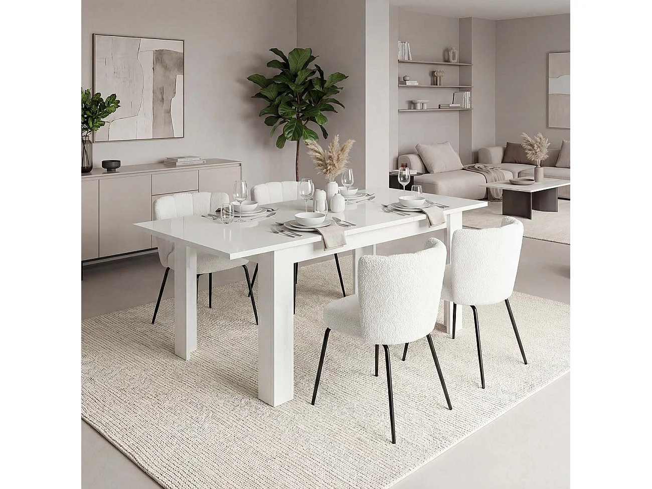 Mesa de jantar extensível 140-190x90 cm Sira