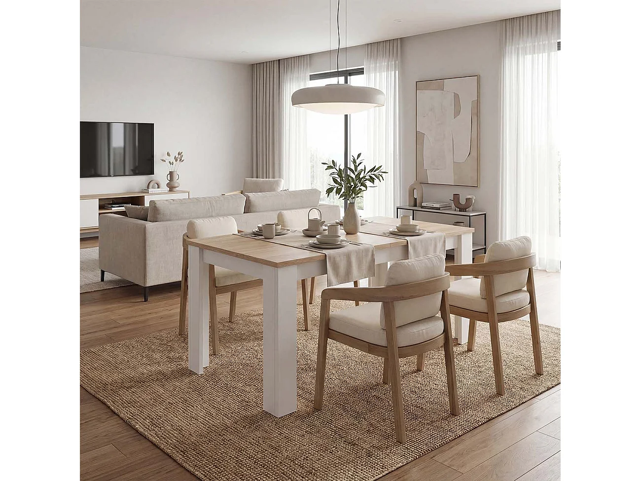 Mesa de jantar extensível 140-190x90 cm Sira