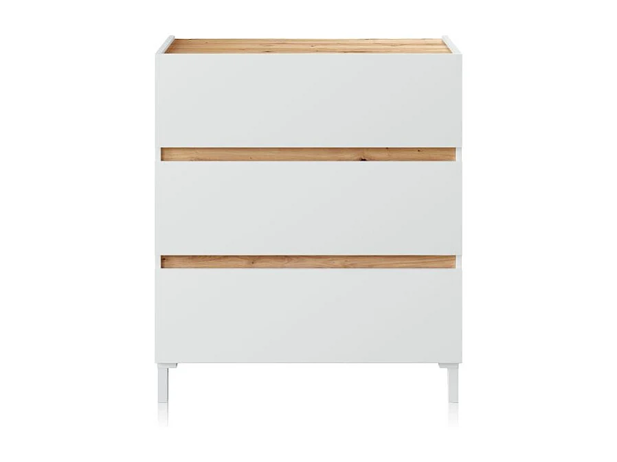 Cómoda Ezra Blanco Artik (Blanco Mate) - Roble Nodi