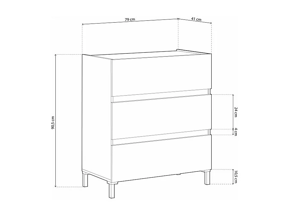 Cómoda Ezra Blanco Artik (Blanco Mate) - Roble Nodi