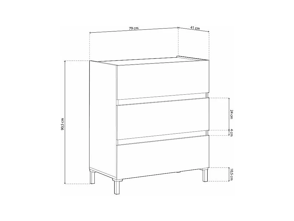 Cómoda Ezra Blanco Artik (Blanco Mate) - Roble Nodi