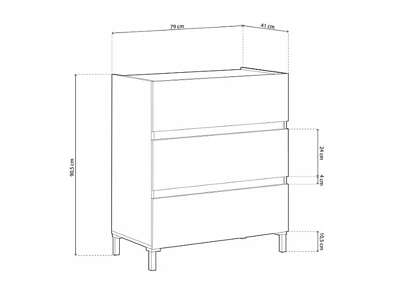 Cómoda Ezra Blanco Artik (Blanco Mate) - Roble Nodi