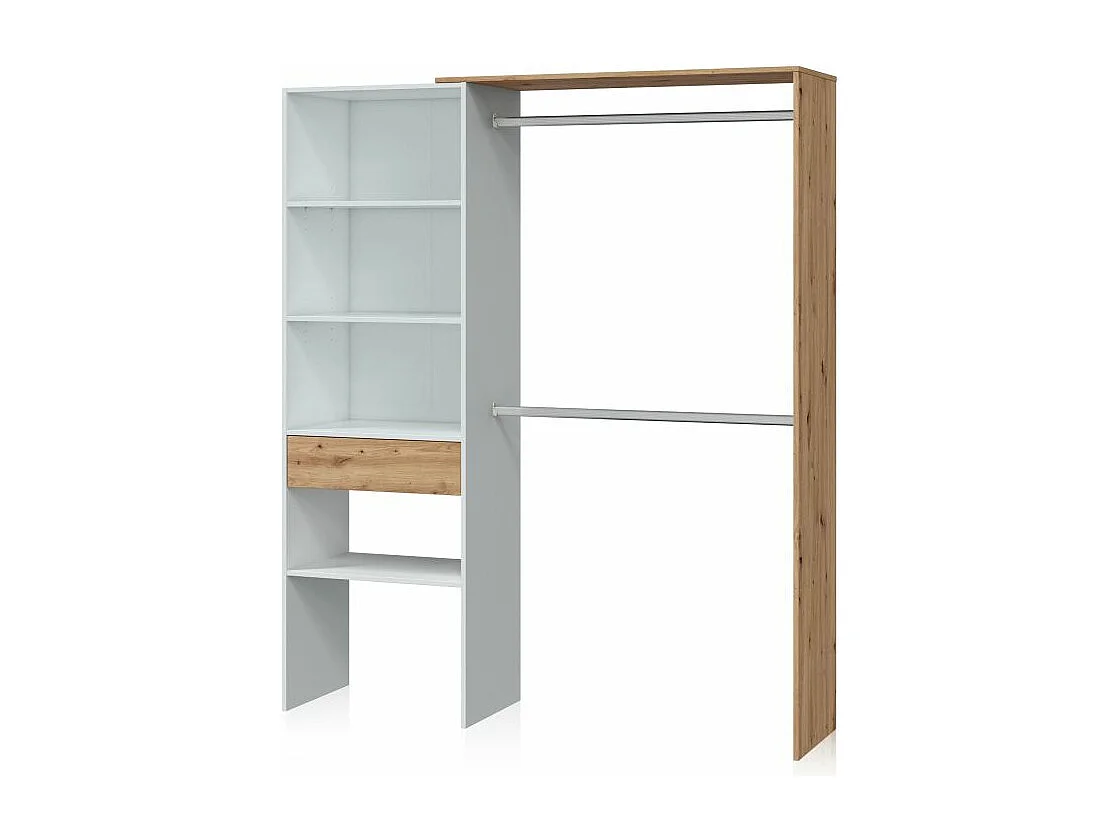 Armario vestidor Ezra Blanco Soft - Roble Nodi