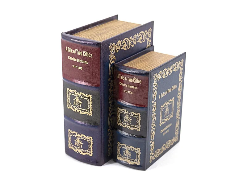 Livre tale of two cities carton similicuir Carton Bleu - Décoration d'Autrefois