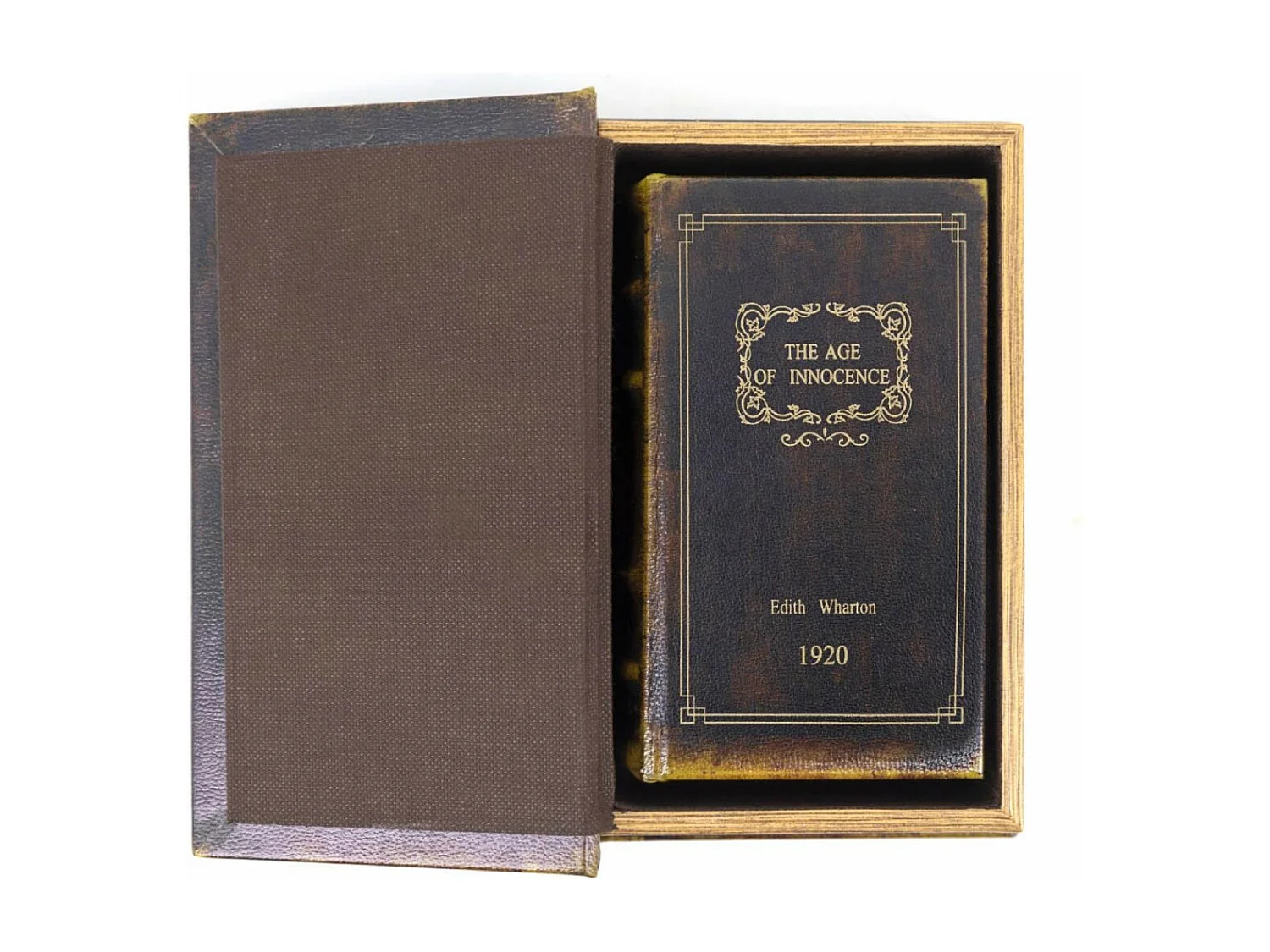 Livre age of innocence carton similicuir Carton Marron - Décoration d'Autrefois