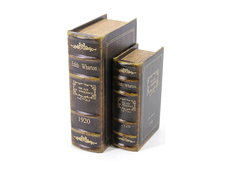 Livre age of innocence carton similicuir Carton Marron - Décoration d'Autrefois