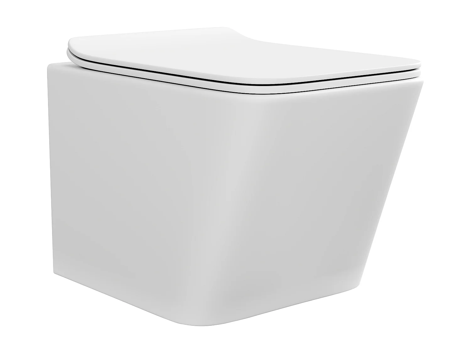 Sparset - Wand-WC mit Trägergestell & weißer Betätigungsplatte - Weiß matt - CLEMONA