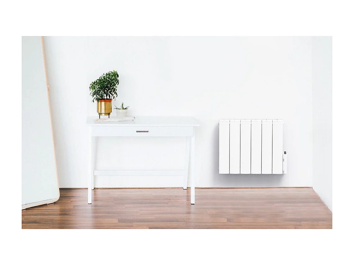 Vloeistofinertieradiator 1000W Wit Heatzy - Programmeerbaar, Vloeistoftechnologie, Blu-serie - 2 Jaar Garantie