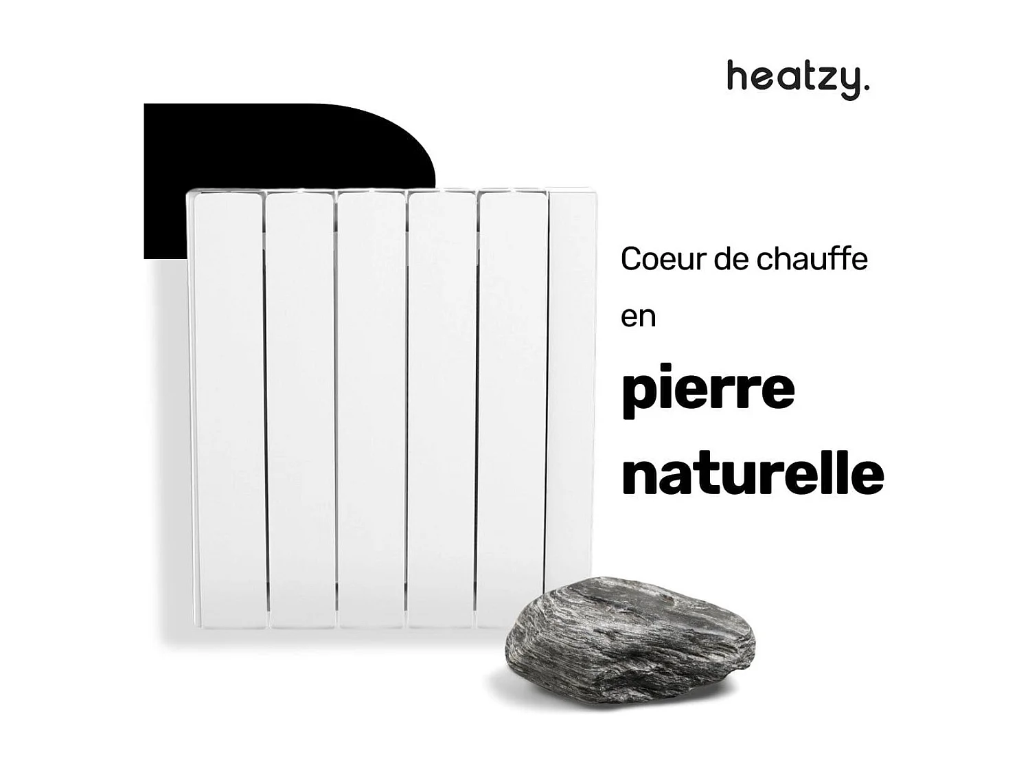 Radiateur électrique 1000W - Connecté Wifi - pierre naturelle - inertie sèche - affichage digital - Blanc - Onyx Heatzy