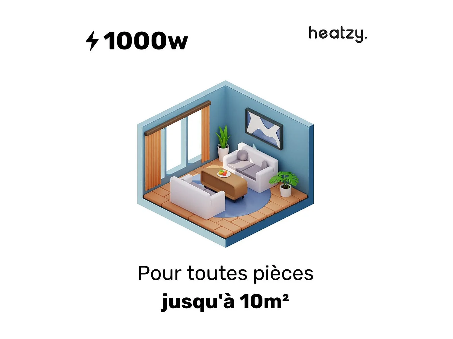 Radiateur électrique 1000W - Connecté Wifi - pierre naturelle - inertie sèche - affichage digital - Blanc - Onyx Heatzy