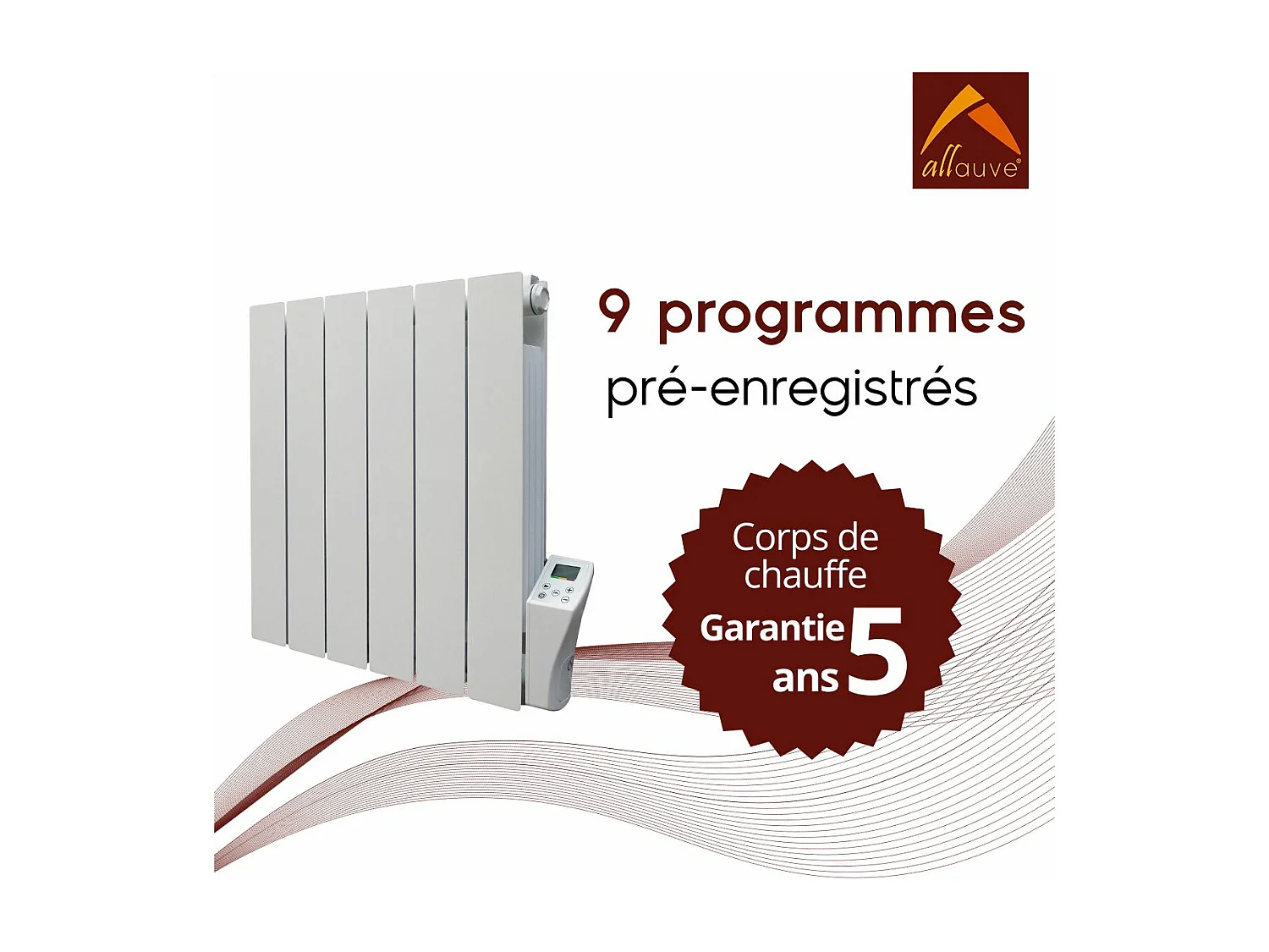 Chauffage électrique inertie fluide - 1000W - Blanc - Adda Allauve