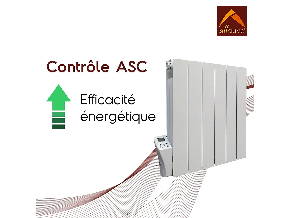 Chauffage électrique inertie fluide - 1000W - Blanc - Adda Allauve