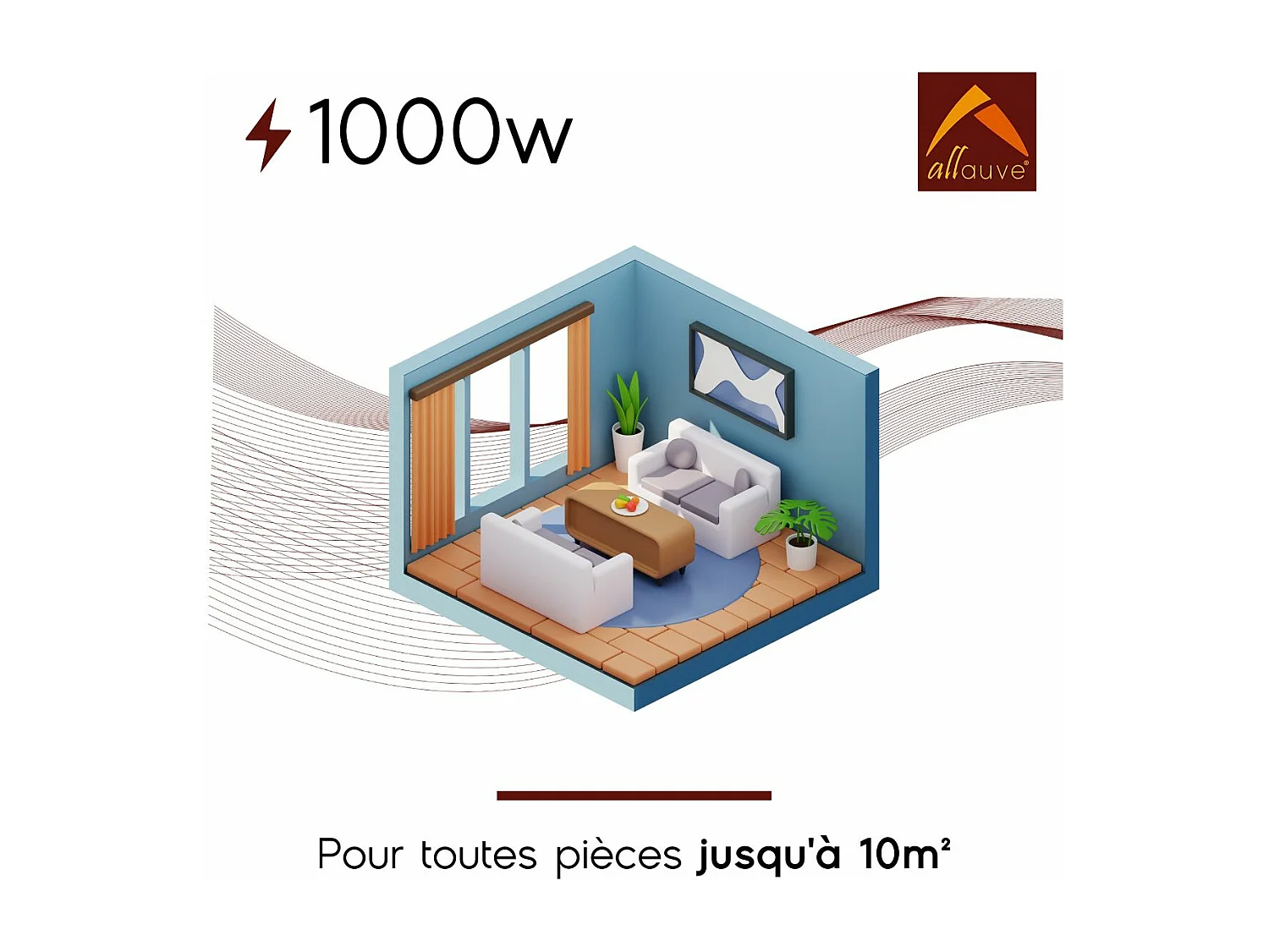 Chauffage électrique inertie fluide - 1000W - Blanc - Adda Allauve