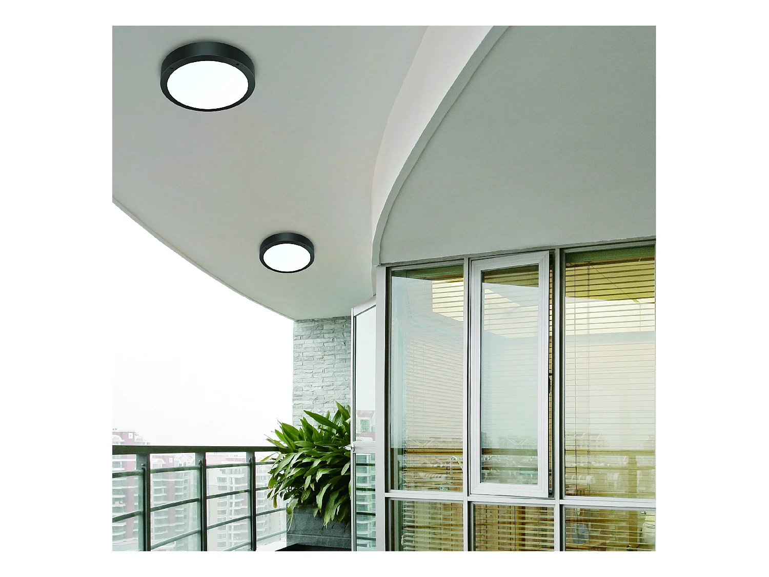 Plafonnier extérieur rond 2400lm - Voltman