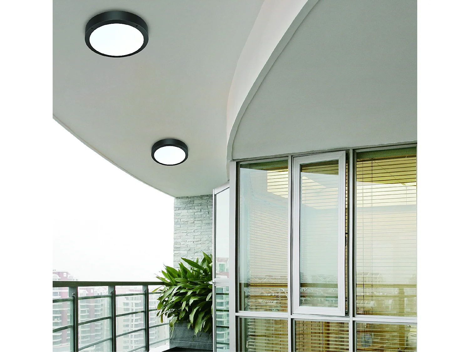 Plafonnier extérieur rond 2400lm - Voltman