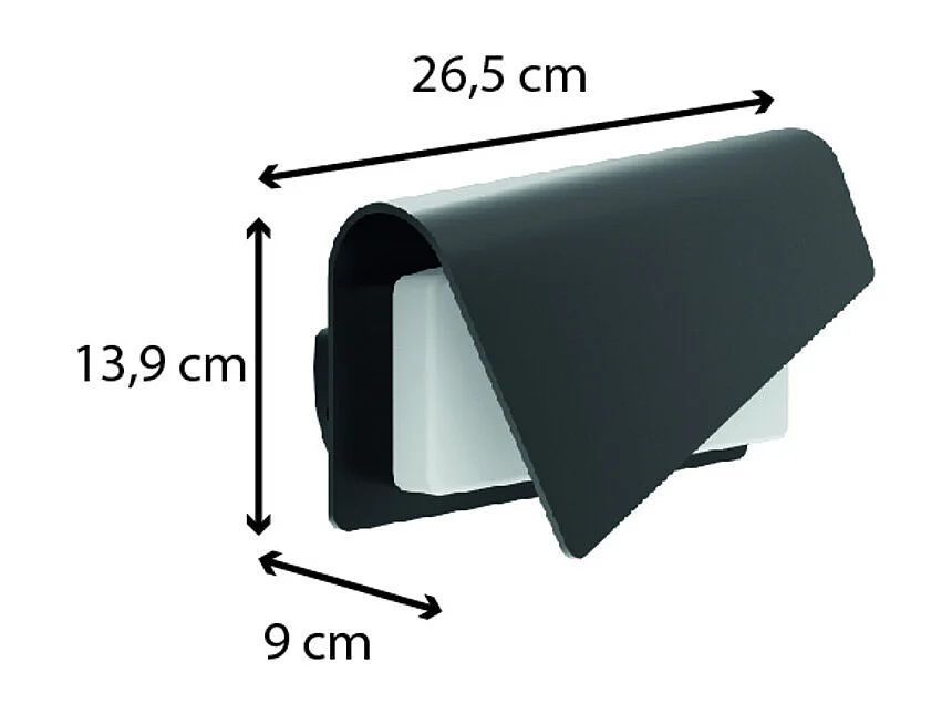 Applique extérieur IP65 (1200lm 3000K ) - Noire - Voltman