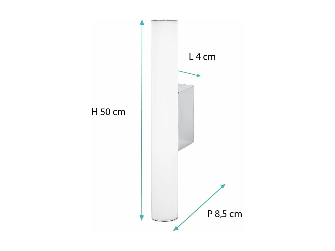 Applique de salle de bain 50cm chrome (8W 600lm 4000K IP44) - Voltman