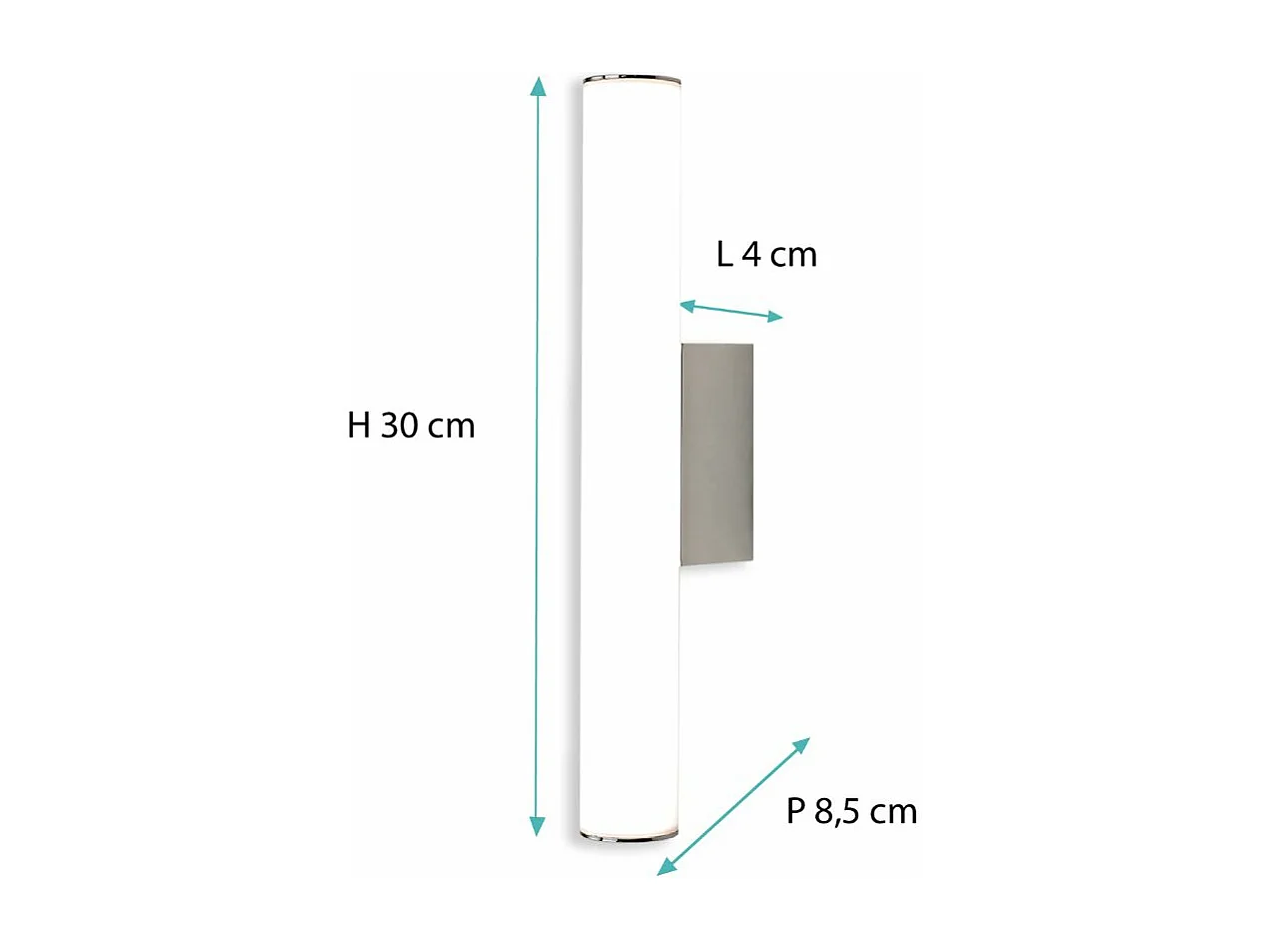 Applique de salle de bain 30cm chrome (5W 360lm 4000K IP44) - Voltman