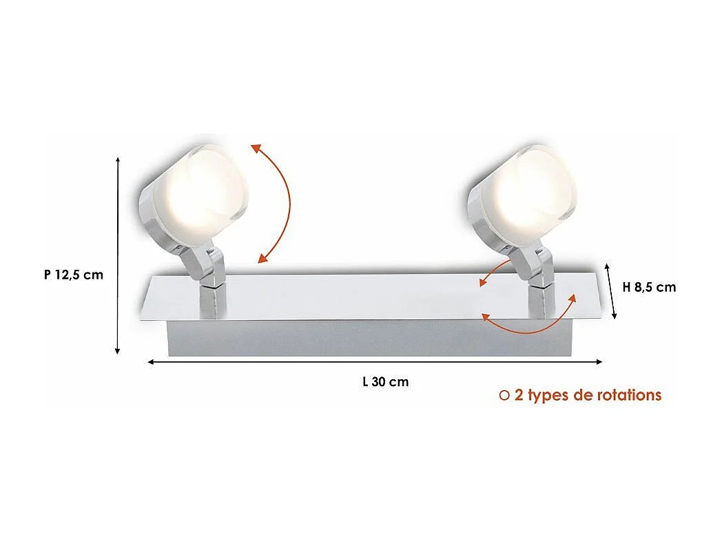 Bande lumineuse spéciale Salle De Bains IP44 (10W 700lm 3000K) - Voltman