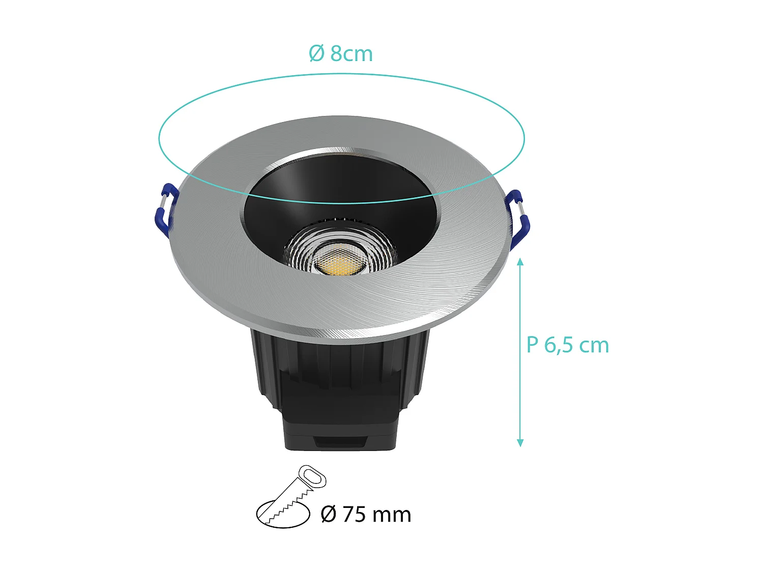 Spot dimmable spécial Salle de Bains (9W 520lm 2700K 38Â°) Alu - Voltman