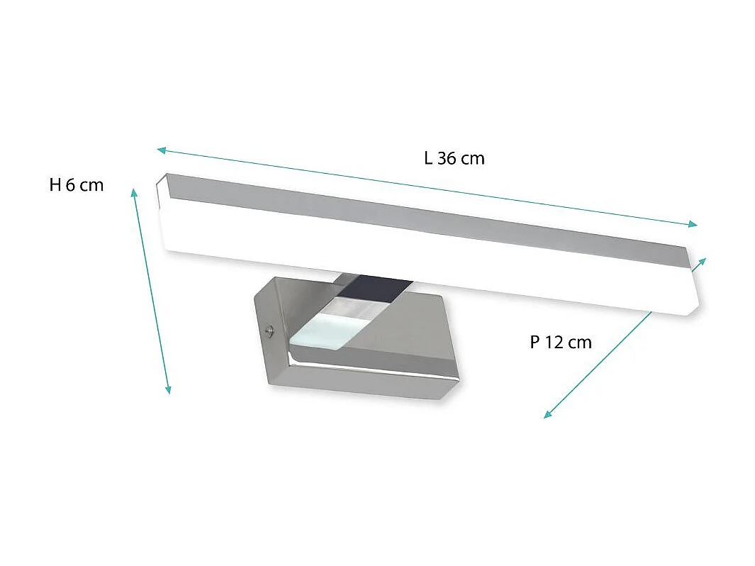 Applique de salle de bain 32cm chrome (7W 560lm 4000K IP44) - Voltman