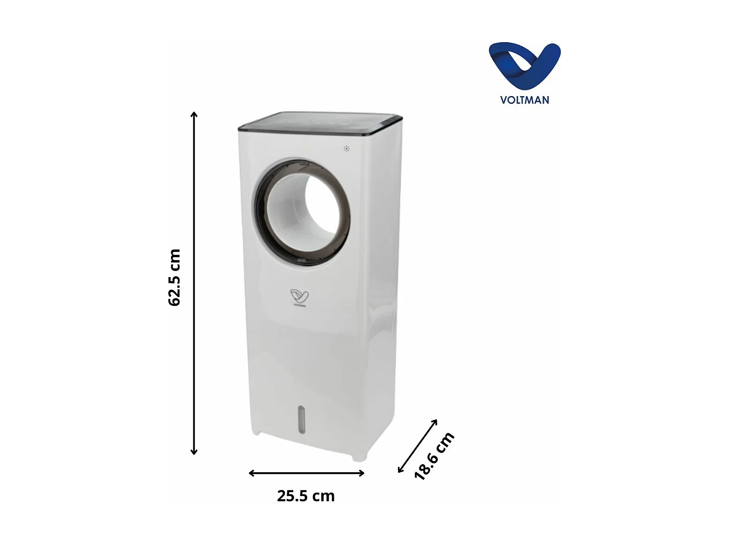 Rafraîchisseur d'air 4en1 humidificateur et purificateur - 80W - Blanc - réservoir 2L - Voltman