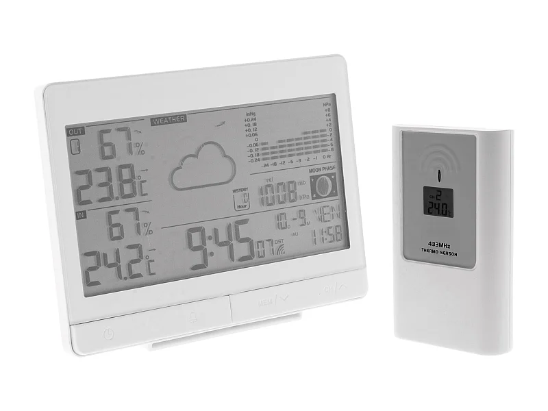 Station météo "La Rayonnante" avec capteur extérieur sans fil (IP44) - Otio