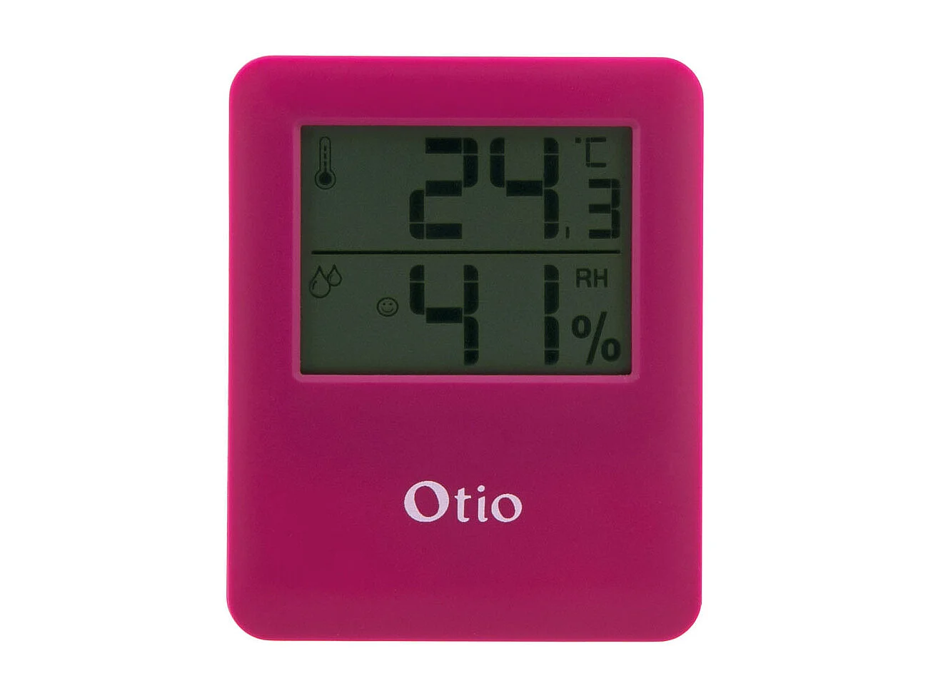 Thermomètre hygromètre magnétique LCD - Rose - Otio