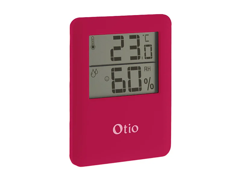 Thermomètre hygromètre magnétique LCD - Rose - Otio