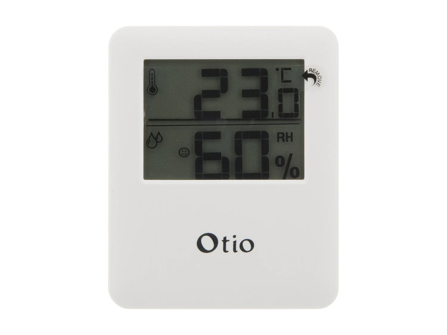 Magnetisches LCD-Thermometer Hygrometer Weiß Otio - Temperaturbereich 0-50°C - Magnetische Befestigung - Min/Max - Batterien enthalten