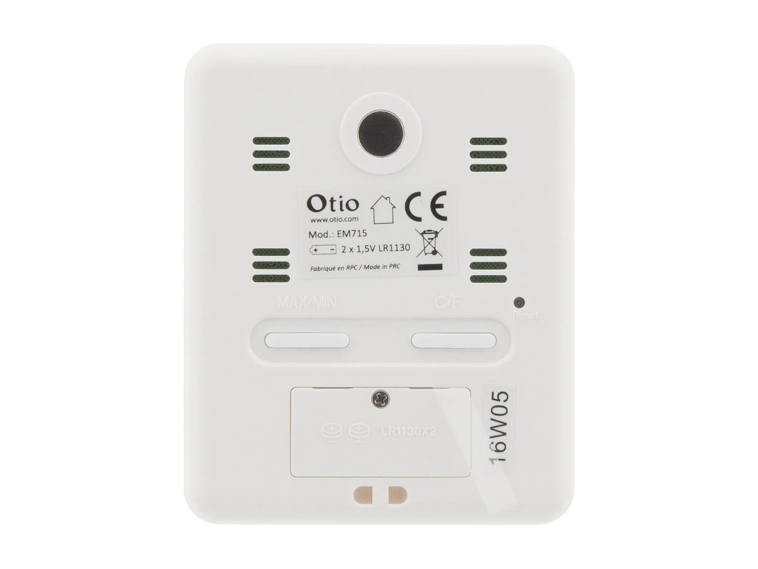 Thermomètre hygromètre magnétique LCD - Blanc - Otio