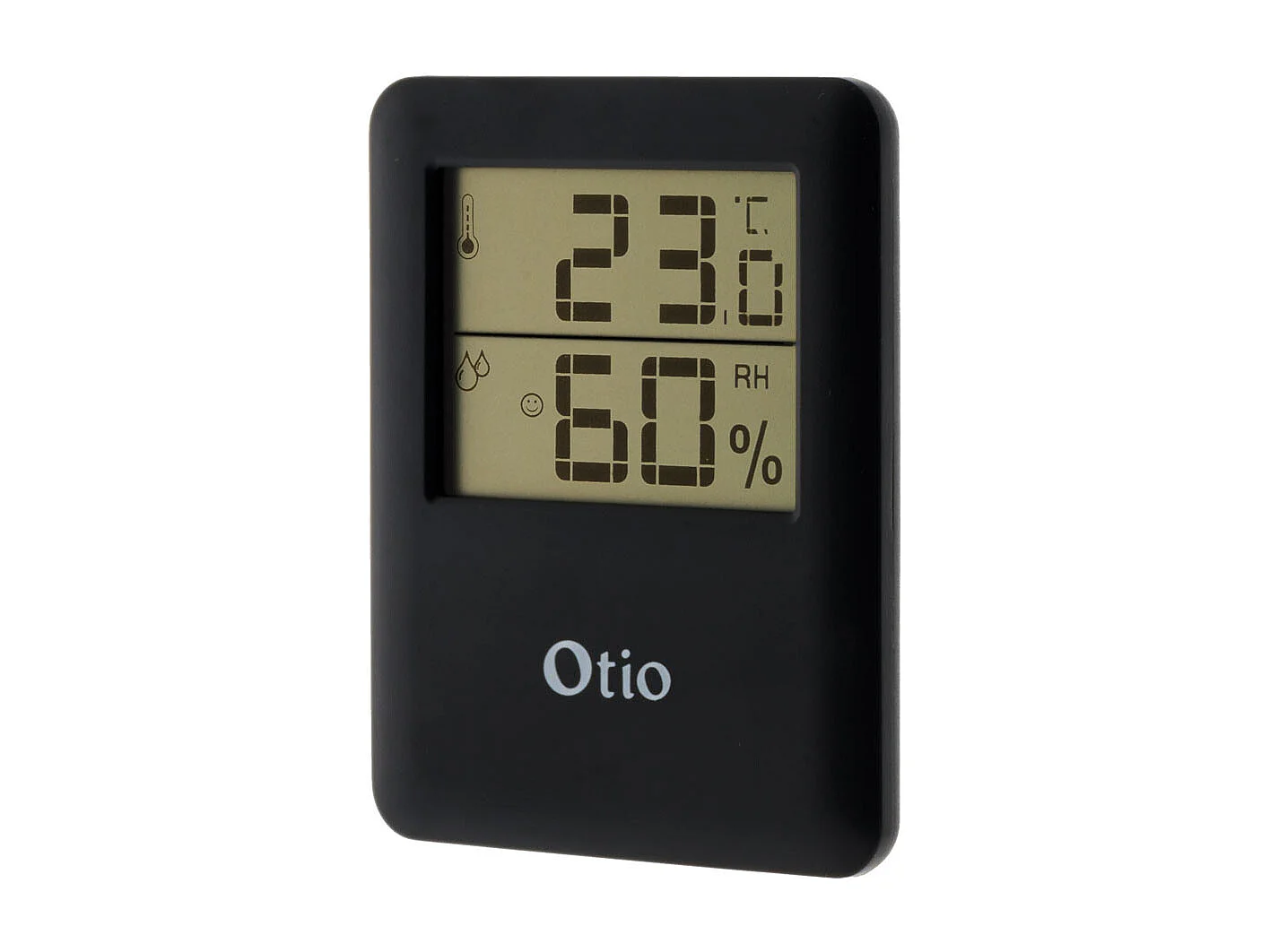 Magnetisches LCD-Thermometer Hygrometer Schwarz Otio - Temperaturbereich 0-50°C - Magnetische Befestigung - Min/Max - 2 Jahre Garantie