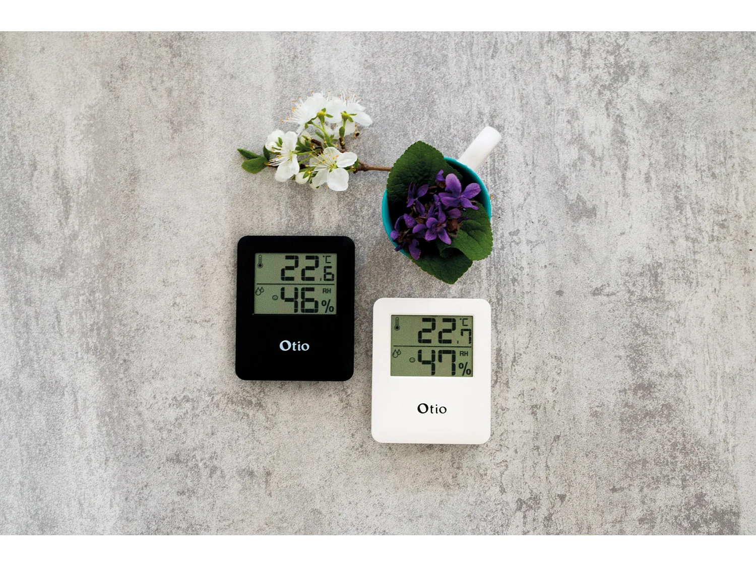 Magnetisches LCD-Thermometer Hygrometer Schwarz Otio - Temperaturbereich 0-50°C - Magnetische Befestigung - Min/Max - 2 Jahre Garantie