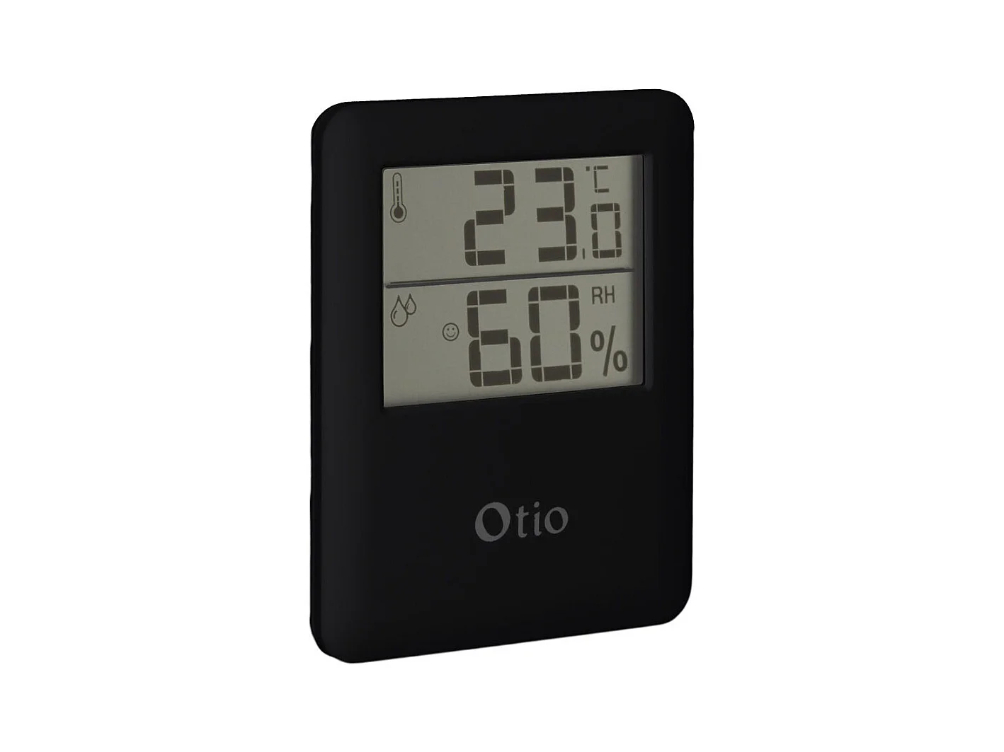 Thermomètre hygromètre magnétique LCD - noir - Otio