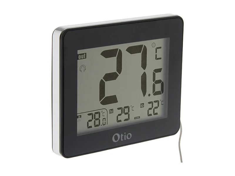 Bedrade binnen- en buitenthermometer Otio LCD 9cm - Groot scherm