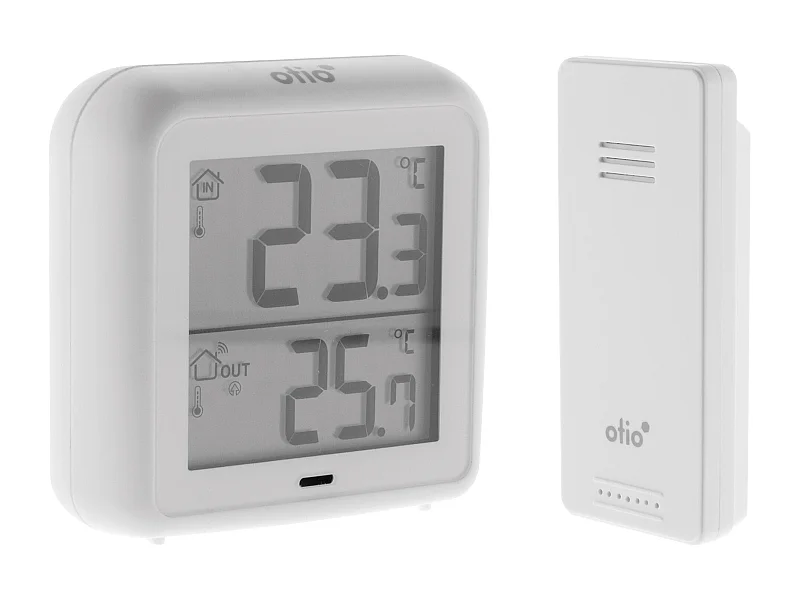 Thermomètre hygromètre Blanc avec capteur sans fil - Otio
