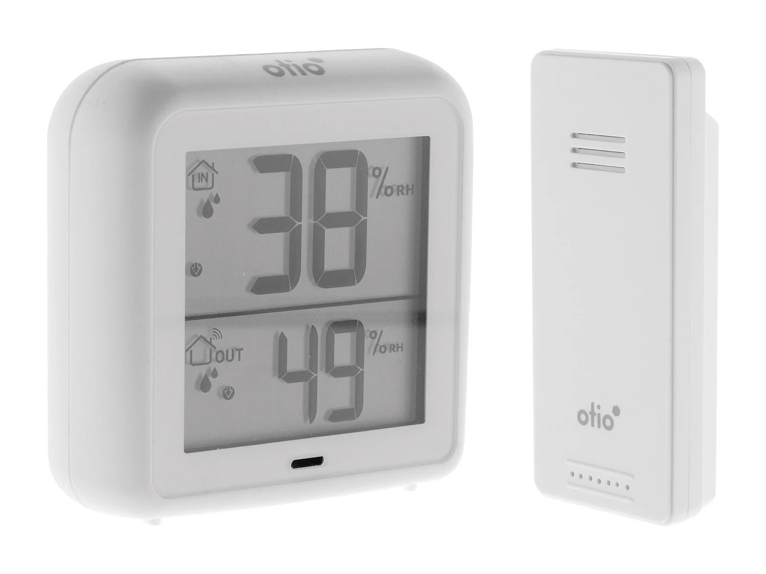 Thermomètre hygromètre Blanc avec capteur sans fil - Otio
