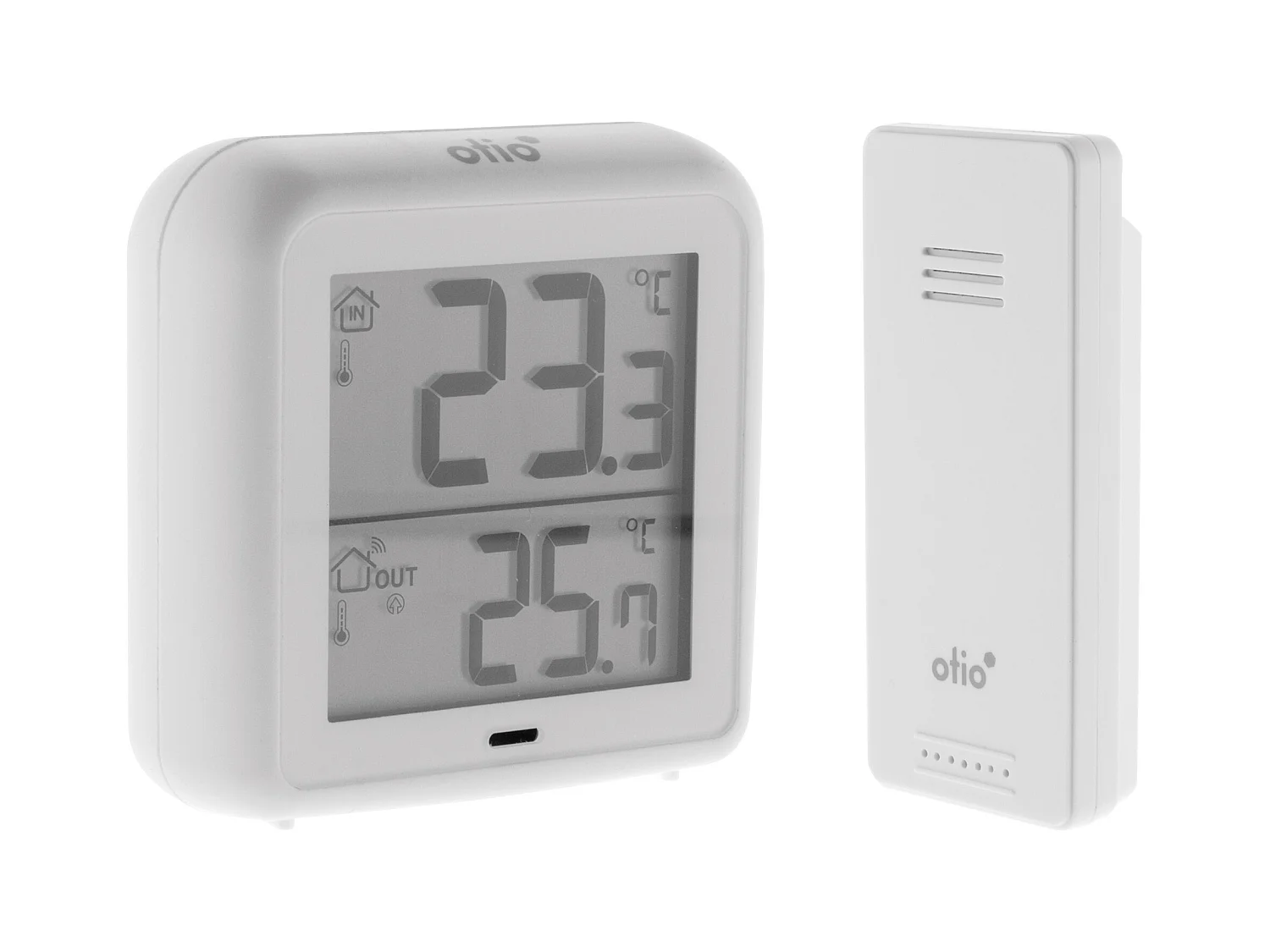 Thermomètre hygromètre Blanc avec capteur sans fil - Otio