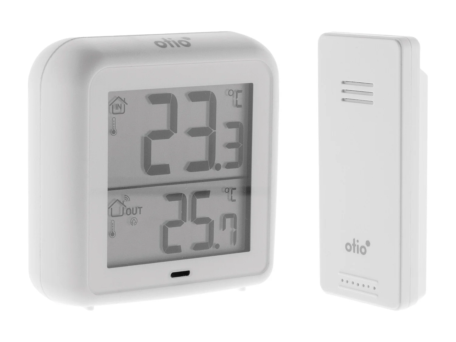Thermomètre hygromètre Blanc avec capteur sans fil - Otio