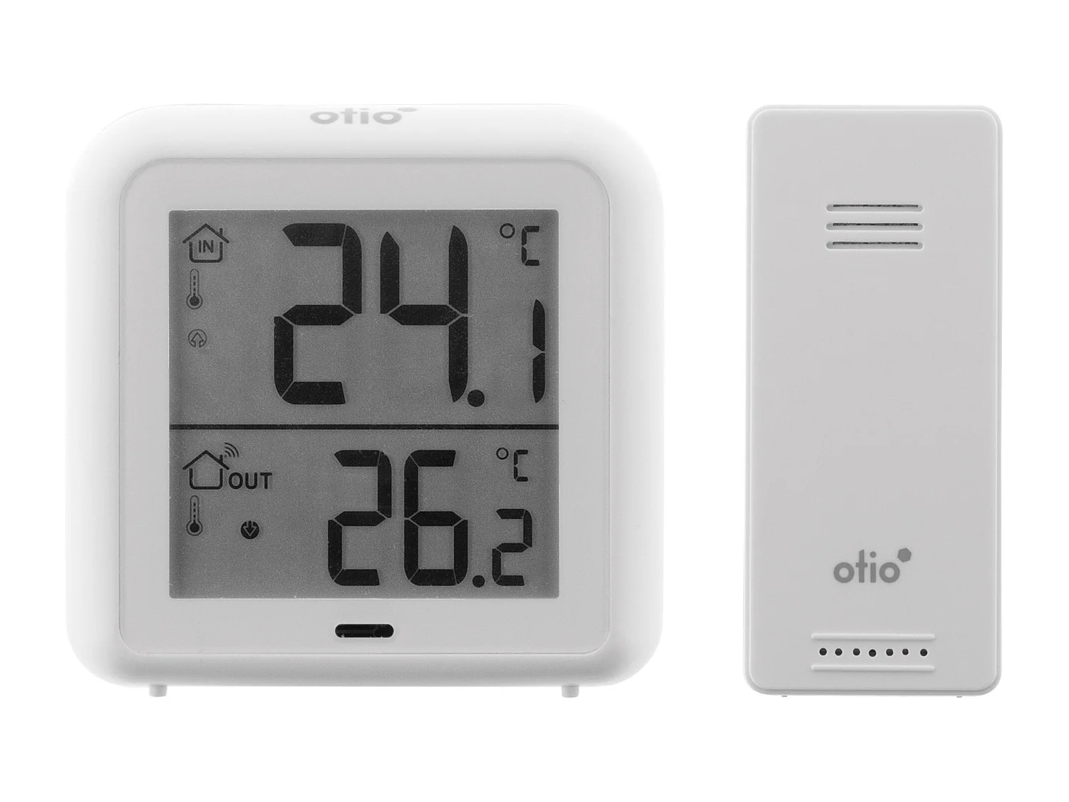 Thermomètre hygromètre Blanc avec capteur sans fil - Otio